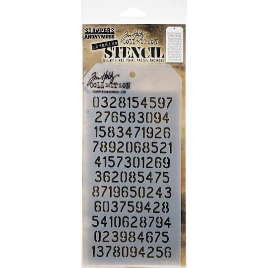 Stampers Anonymous Tim Holtz&#xAE; Digits Layered Stencil